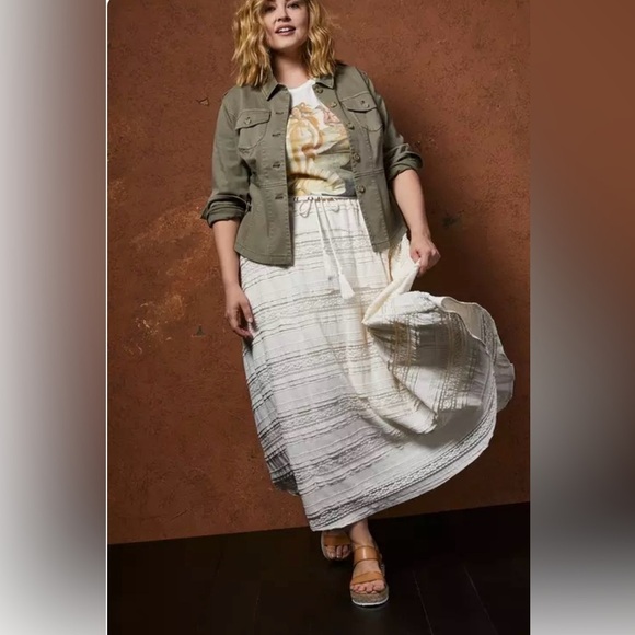 torrid Jackets & Blazers - Torrid Woman Size Med Light Olive Green Twill Peplum Military Utility Jacket NWT